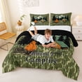 thumbnail image 3 of Catabedysis Rustic Camo Camping Full Size Comforter Sets,Vintage Camouflage Print Bedding Comforter Set For Boys,Green,Black Reversible,3 Pieces,1 Comforter and 2 Pillowcases, 3 of 7