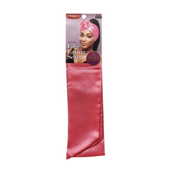 KISS - RED SILKY SATIN EDGE SCARF (PINK)