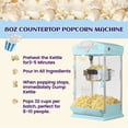 thumbnail image 2 of Chicdaze 8 oz Popcorn Machine, Tabletop Popcorn Maker, Countertop Pop Corn Machine Makes Up to 32 Cups, Movie Theater Popcorn Popper Machine with Stainless-Steel Kettle for Home Family, 300 W, Cyan, 2 of 9