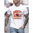 thumbnail image 1 of T-Shirt Graphique KANSAS CITY pour Hommes, Col Rond Décontracté, Coupe Régulière, Légèrement Extensible, Adapté à un Port Décontracté Toute l'Année pour Adultes, 1 of 6