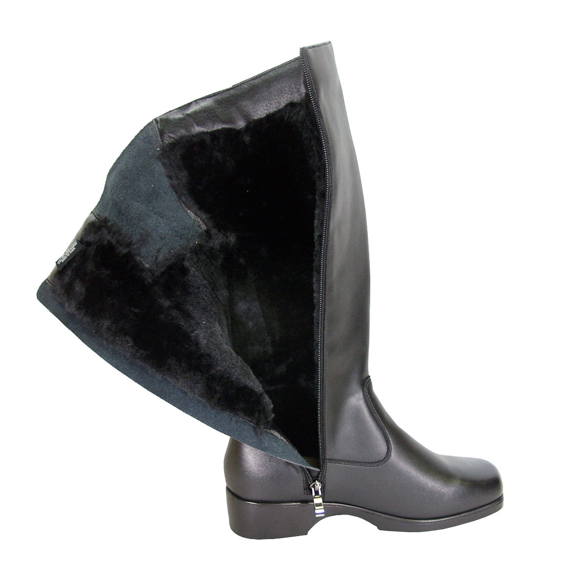 PEERAGE Hayden Women Extra Wide Width Wide Calf Water Resistant Leather Riding Boots BLACK 8