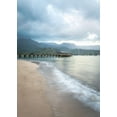 thumbnail image 2 of Head, Danny 24x32 Black Ornate Wood Framed with Double Matting Museum Art Print Titled - Hanalei Pier I, 2 of 4