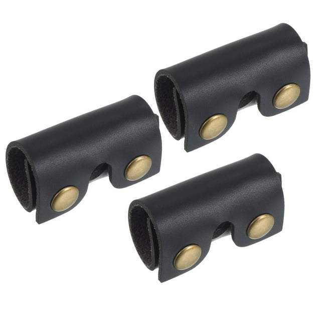 Unique Bargains Housse de Protection pour Tête de Rasoir en Cuir, Gaine de Protection pour Tête de Rasoir de Sûreté, Noir, Lot de 3