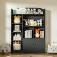 thumbnail image 4 of DIYART Black Kids Bookshelf, Kids Bookcase with 7 Cubbies and 2 Cabinets, Freestanding Book Storage Shelves for Bedroom, Playroom, Hallway, 4 of 7