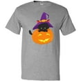 thumbnail image 3 of Inktastic Black Cat, Pumpkin, Cat With Witch Hat, Halloween T-Shirt, 3 of 5