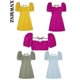 thumbnail image 3 of Women White Fashion Linen Blend Dress Female Square Neck Short Puff Sleeves Backless Crossover Strap, 3 of 5