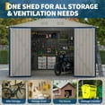 thumbnail image 6 of 10X10 FT Outdoor Storage Shed,Metal Garden Sheds, Large Outdoor Storage Shed for Tools, Lawn Equipment, Garden Supplies,All Weather Lockable Metal Shed(ship in 3 boxes)Floor not included, 6 of 9