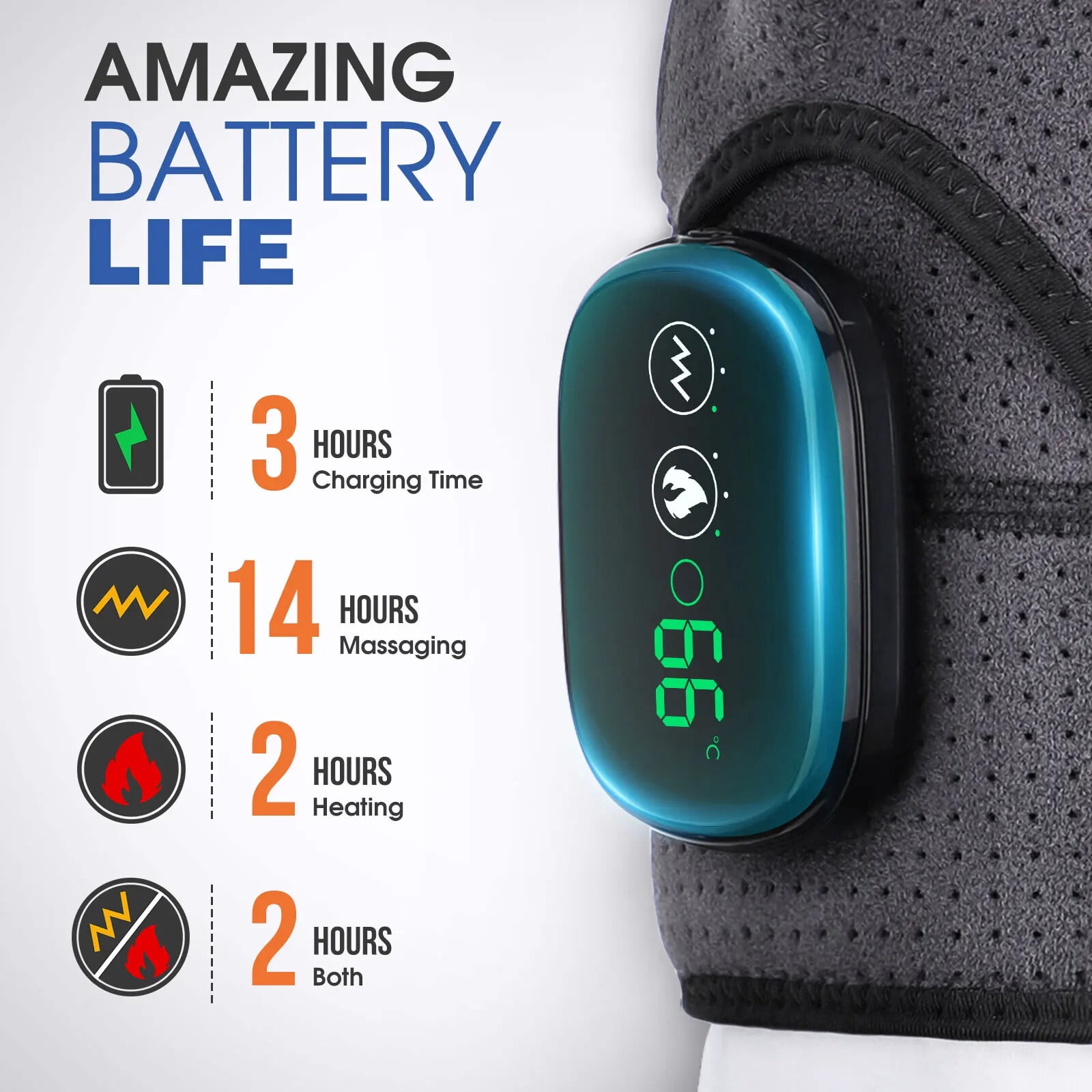 Heated Shoulder Brace Massage Rotator Cuff Support Compression Wrap, Electric Shoulder Heating Pad,5000mAh Rechargeable Black