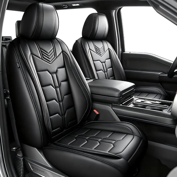 HQBQBUG Full Set 5-Seats Seat Covers Custom Fit for Ford F150 Seat Covers 2009-2026 &F250 F350 F450 2017-2026 Super Crew,Lighting,SuperDuty Crew (XL STX XLT) Waterproof Seat Covers for Pickup