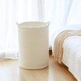 thumbnail image 5 of 58L Woven Laundry Basket, Cotton Tall Laundry Hamper Blankets, Clothes Pillows for Toys Shoes, Large Laundry Bin, White, 5 of 6