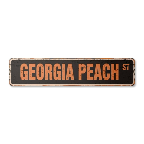 GEORGIA PEACH Vintage Plastic Street Sign georgia lady girl southern south | Indoor/Outdoor |  24" Wide