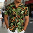 thumbnail image 2 of XIAONU Men's Hawaiian Shirt Tropical Leaf Print Casual Short Sleeve Button Down Vacation Beach Top, 2 of 4