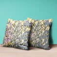 thumbnail image 4 of Tulip Bouquet Indoor/Outdoor Pillow with Removable Cover in Gray Pink Yellow Blue20x20, 4 of 5