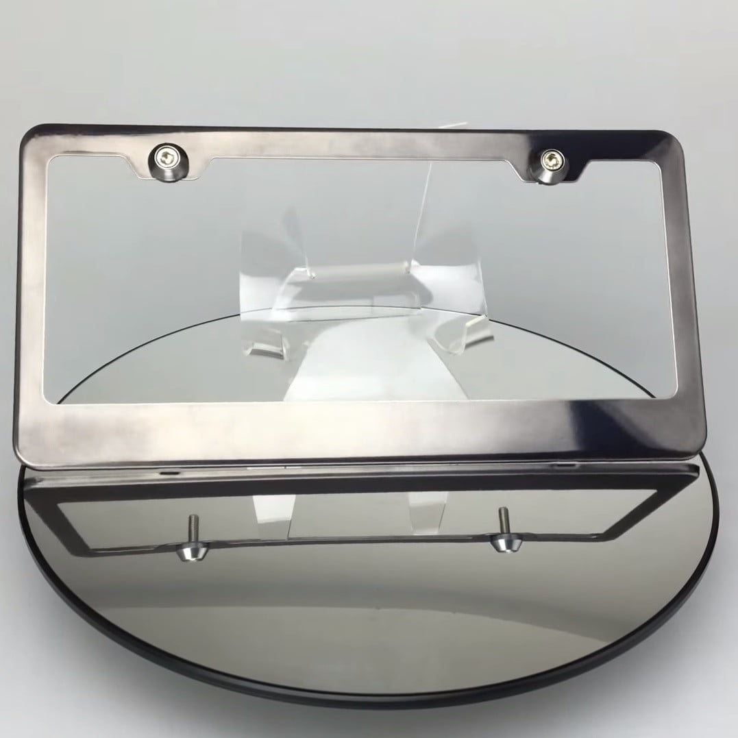 Regular Style Powder Coated Black Chrome Stainless Steel License Plate