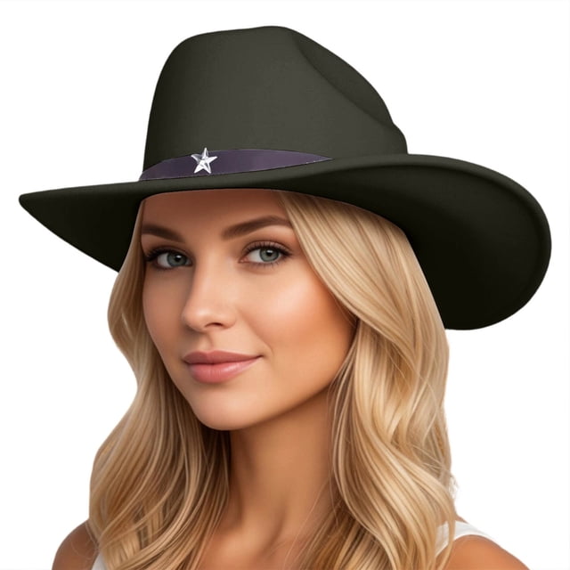 Western Style Cowboy Hat for Everyday Casual Wear Unisex Adult Riding Accessory with Classic Solid Design and Versatile Seasonal Use