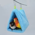 thumbnail image 2 of Maytalsory Winter Triangular Pet Bed Small Animal Home with Two Hooks Reusable Birdcage Hanging Tent Resting Sleeping Nest Blue S, 2 of 6