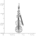 thumbnail image 4 of Sterling Silver Amore La Vita Rhodium-Pl 3-D Violin Antiqued Bow Charm (46 X 10) Made In China qcc291, 4 of 5