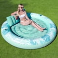 thumbnail image 1 of Tumbona hinchable de bronceado para piscina Float SLOOSH, 72 x 65 cm, color cian, 1 of 7