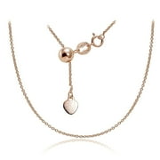 SILVERSPECK Rose Gold over Sterling Silver 1.5mm Rolo Adjustable Chain Necklace 20" Inches