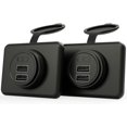 thumbnail image 1 of UTAH-YM1236 Dual USB Car Charger Socket with PVC Cap, Dual Port 12V-24V Quick Car Charger, Applies to Cars, Motorcycle, Bus, RV, Boat, etc. (Surface Mount Installation) （2 Pieces）, 1 of 4
