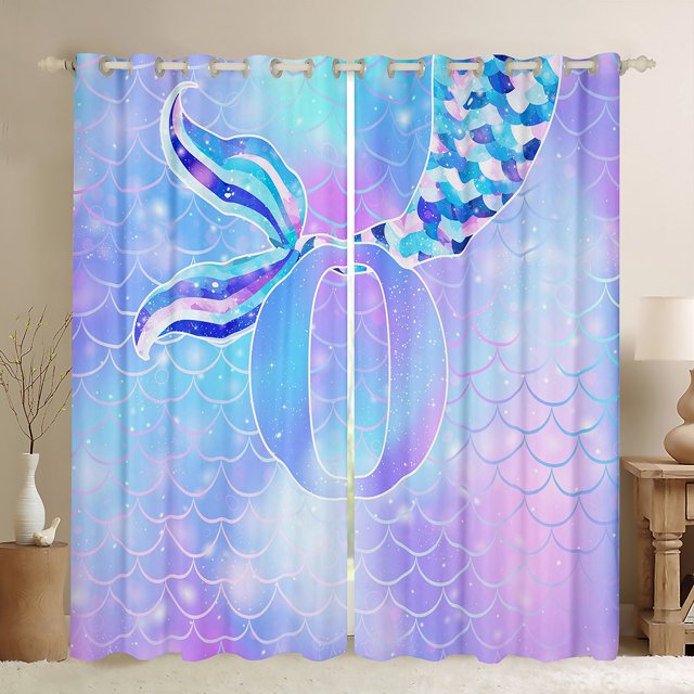 Erosebridal Rideaux Lettre Initiale O Lot de 2 (42x63), Queue de Sirène 30 %-50 % Occultants, Monogramme A à Z Décor