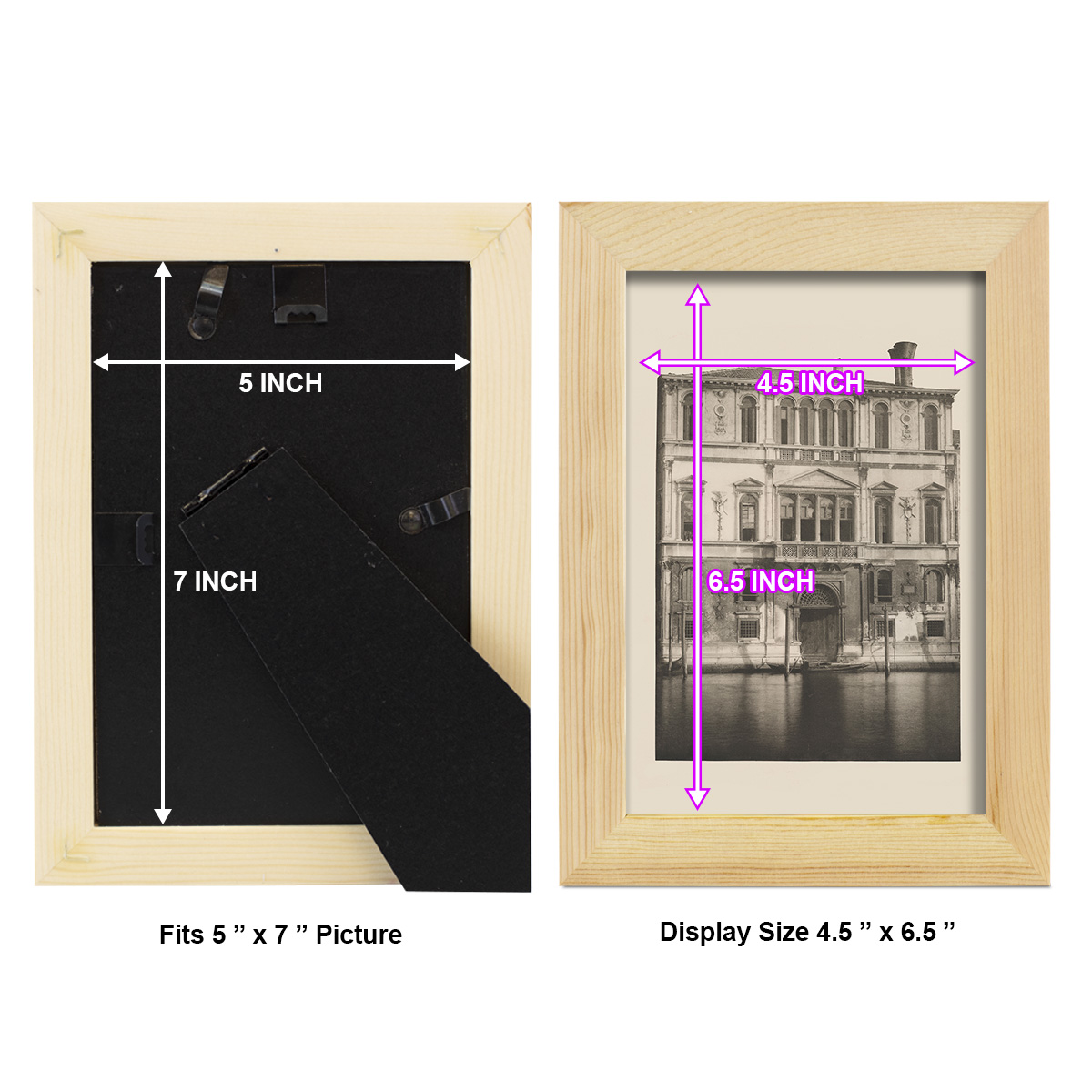 Vintage Views of Venice I - Framed Print w/glass - Natural Wood
