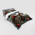 thumbnail image 2 of Ambesonne Leopard Bedding Set 4 Pcs, Roses Wild Animal on Clouds, King, Grey Teal and Scarlet, 2 of 2