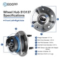 thumbnail image 4 of ECCPP Wheel Hub and Bearing Assembly Front 513137 fit For Chevrolet Classic 2004-2005, For Malibu 1997-2003, For Oldsmobile Alero, Cutlass, For Pontiac Grand Am 5 Lugs Wheel Bearing Hubs with ABS 2pcs, 4 of 6