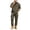 #03-Green, variant on Men's 2 Piece Cargo Set Short Sleeve Button Down Shirt with Pockets and Casual Trousers Workwear Outfit
