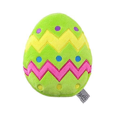 Plush Easter Egg Dog Toy with Squeaker by Midlee (Green)