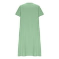 thumbnail image 5 of Plus Size Women Dress , Women's Fashion Holiday Summer Solid Color Sleeveless Hollowed Out Party Midi Beach Dress(Green,L), 5 of 6