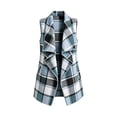 thumbnail image 4 of Zpanxa Womens Fall Sweaters Plaid Print Collared Cardigan Vest for Fall Layering XL, 4 of 6