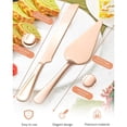 thumbnail image 5 of 13-Inch Premium Cake Cutting Set for wedding，Exquisite Cake Knife and Server Set with Serrated Design, Ideal for Pastries, Pies, and Desserts (Rose Gold), 5 of 6
