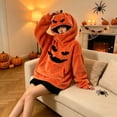 thumbnail image 6 of Junboys Halloween Head Plush Pumpkin Hoodie - Retro Long Sleeve Sweatshirt Costume Cosplay for Men and Women, Comfy Loungewear Funny Shirt & Halloween Gift,Saffron L, 6 of 8