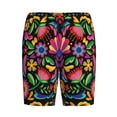 thumbnail image 4 of Naloa Colorful Floral Embroidery Mexican Men's Short Pajama Pants, Lounge Comfort Shorts with Elasticized Waistband and Side Pockets - XX-Large, 4 of 9