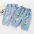 thumbnail image 4 of QUDDERR 1-6Y Toddler Boys Denim Jeans Shorts Elastic Leg Denim Summer Casual Middle Pants, 4 of 8