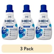 (3 pack) HEX Performance Fresh & Clean Scent Detergent, 50 loads