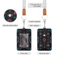 thumbnail image 2 of PU Leather Badge Holder ID Badge Holder with Lanyard for Cards & Credentials Vibrant Colors Pattern, 2 of 6