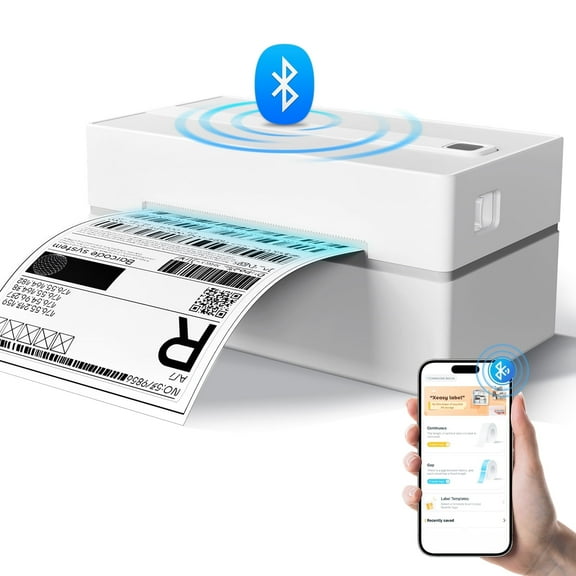 Label Printer, 4x6 Thermal Bluetooth Shipping Label Maker for Packages, Compatible with Windows iOS Android, Wireless Sticker Printing for Business and Home