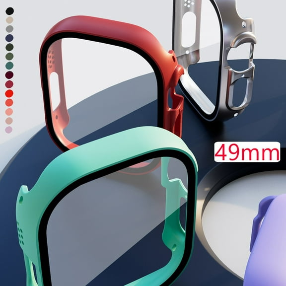 2 Pack Cases for Apple Watch Case with Tempered Glass Screen Protector Series Ultra 49mm 49 mm Bumper Full Hard PC Protective Cover HD Ultra-Thin Cover for iWatch Ultra 49mm Accessories,Clear
