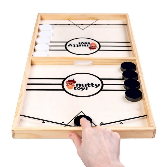 Nutty Toys Sling Puck Family Game Xl - Mesa De Batalla Rápida Y Rápida Regalo De Navidad 2024 Único Regalo De Navidad Para Niños Y Adultos Idea De Relleno De Calcetín Navideño El Mejor Regalo Navideño
