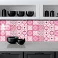 thumbnail image 2 of 10 PCS Papel Pintado Autoadhesivo para Azulejos Rosa Romántica 10 x 10 cm Estilo Mosaico Película Decorativa Impermeable para Azulejos de Pared de Baño y Cocina, 2 of 5