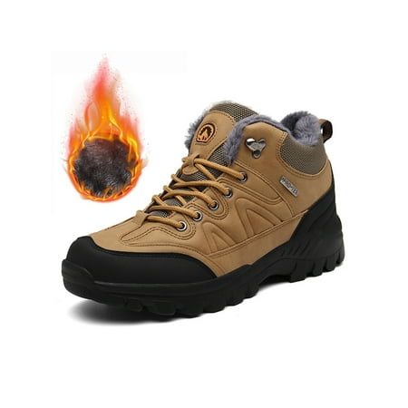 

Eloshman Men s Hiking Shoes Non-Slip Sneakers Lace Up Trekking Shoe Camping Comfortable Breathable Warm Booties Athletic Ankle Boots Brown 5.5