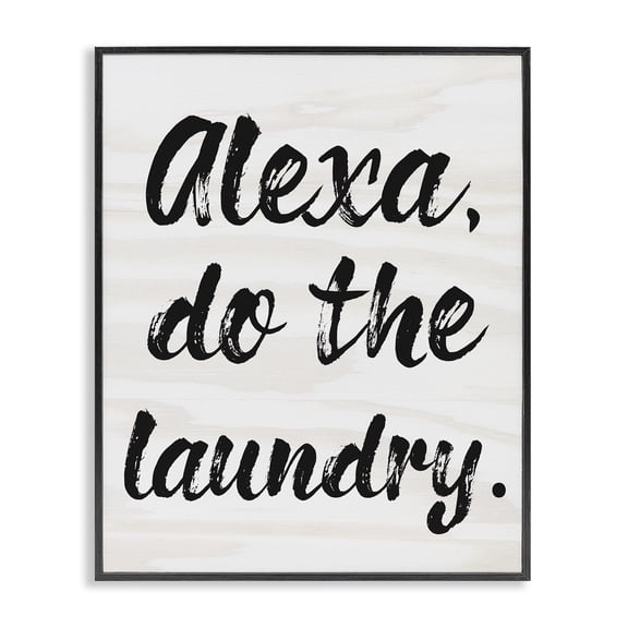 Stupell Industries Eclectic Alexa Do Laundry Funny Black Framed Giclee Art, 11 x 14, by Lil' Rue