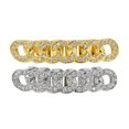 thumbnail image 2 of 2 piezas brillante circón 18 K dorado boca gorra rapero Halloween Cosplay elegante disfraz Yinane Tapas de dientes, 2 of 8