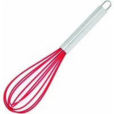 Batidor de cocina de silicona y mango de acero de 25cm/batidor de huevos Manual clásico utensilio de cocina mezcla uniforme Color aleatorio