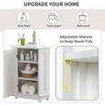thumbnail image 5 of Harper & Bright Designs White Waterproof Bathroom Storage Cabinet, Triangle Corner Storage Cabinet with Adjustable Shelf, 5 of 14