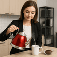 thumbnail image 5 of Creative Home Nobili-Tea 2.0 Qt. Stainless Steel Tea Kettle with Removable Infuser Basket, Metallic Cranberry, 5 of 8