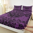 thumbnail image 3 of Castle Fairy Gothic Skull Moth Full Size Sheets 4-Piece for Boys Girls,Bohemian Hippie Damask Breathable Bed Sheets,Exotic Style Lightweight Sheet Sets,Super Cozy Room Decor, 3 of 7