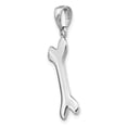 thumbnail image 4 of FB Jewels 14K White Gold White 3D Engraveable Dog Bone Pendant High Polish, 4 of 5